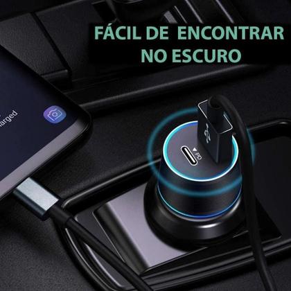 Imagem de Carregador Veicular Super Turbo 67,5W Carregamento Ultra Rápido  USBC Power Delivery USB QC 3.0  Compatível e Seguro Preto ANATEL