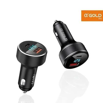 Imagem de Carregador Veicular Turbo 60w USB 3.0 Tipo C com LED PD Agold Viagens