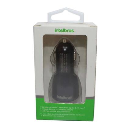 Imagem de Carregador Veicular Universal USB 2 Portas Intelbras ECV 2 Fast tomada 12V automóvel