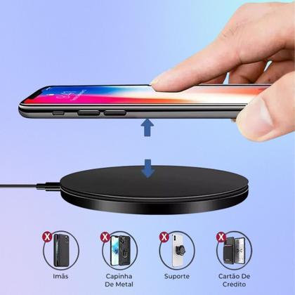 Imagem de Carregador Wireless Portátil 20W Por Indução Sem Fio Com Sensor Inteligente