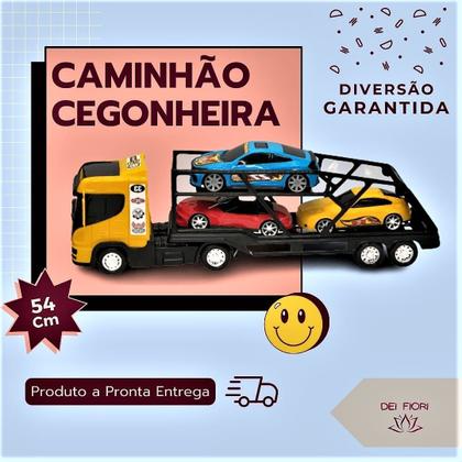 Imagem de Carreta Caminhão Cegonheira 54 Cm Carga C/ 3 Carrinhos Truck