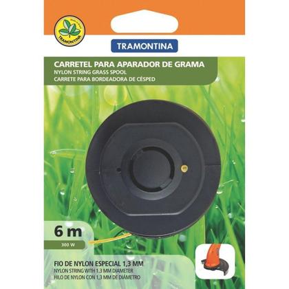 Imagem de Carretel 1 Fio De Nylon 1,3 Mm Tramontina Para Aparador De Grama Com 6 M De Comprimento Tramontina