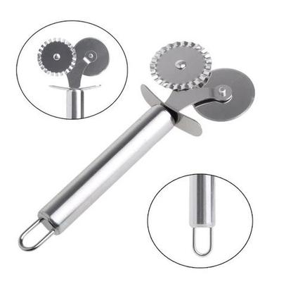 Imagem de Carretilha Dupla em Aço Inox Para Massa Pizza Pastel