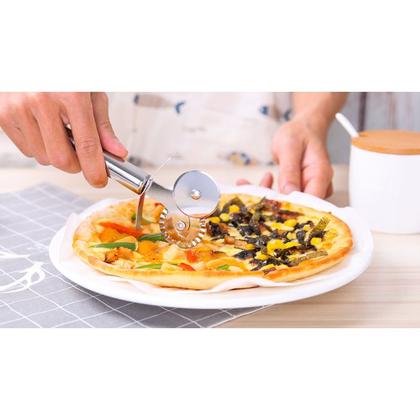 Imagem de Carretilha Dupla em Aço Inox Para Massa Pizza Pastel