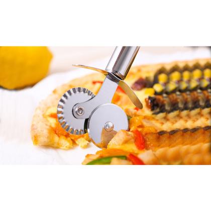 Imagem de Carretilha Dupla em Aço Inox Para Massa Pizza Pastel