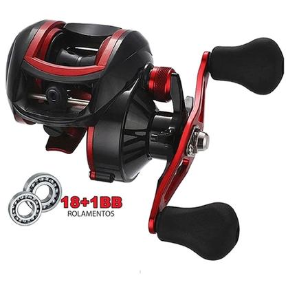 Imagem de Carretilha Freio Ponto a Ponto 19 Rolamentos Carretel Em Alumínio Aliviado