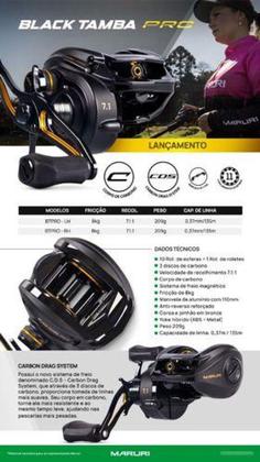 Imagem de Carretilha Maruri Black Tamba Pro 2023 8kg Drag 11 Rolamento