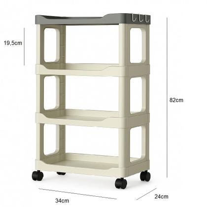 Imagem de Carrinho 4 prateleiras auxiliar manicure brinquedos cozinha fruteira quarto escritorio