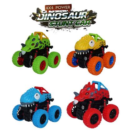 Imagem de Carrinho A Fricção Com Amortecedor Monster DINOSAUR STUNT CAR 4x4 Giro 360º - HM TOYS