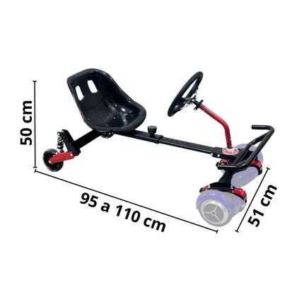 Imagem de Carrinho Assento Hoverkart com Volante para Overboard 6.5 8 10 Preto Importway BW-306