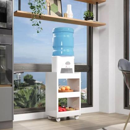 Imagem de Carrinho Auxiliar com Rodinhas Manicure Estética Salão de Beleza Cabeleleiro Organizador 3 Prateleiras Branco