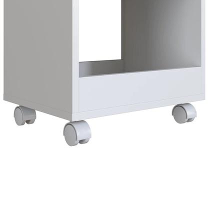 Imagem de Carrinho Auxiliar com Rodinhas Suporte para Esmalte Salão de Beleza Manicure Organizador 3 Prateleiras Branco