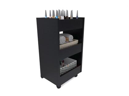 Imagem de Carrinho Auxiliar Multiuso com Rodinhas Banheiro Quarto Cozinha Escritório Organizador 3 Prateleiras Preto