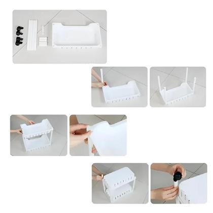 Imagem de Carrinho Auxiliar Organizador Multiuso Cozinha Fruteira Manicure Brinquedos 3 Cestos Prateleira Lavanderia Quarto Banhei