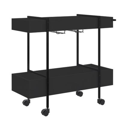 Carrinho Bar Com Rodízios Steel Quadra 27813 Preto Base Preta - Artesano Imagem de Carrinho Bar Com Rodízios Steel Quadra 27813 Preto Base Preta - Artesano