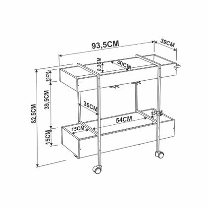 Carrinho Bar Com Rodízios Steel Quadra 27813 Preto Base Preta - Artesano Imagem de Carrinho Bar Com Rodízios Steel Quadra 27813 Preto Base Preta - Artesano