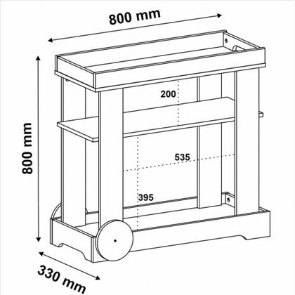 Imagem de Carrinho Bar Rose Artely