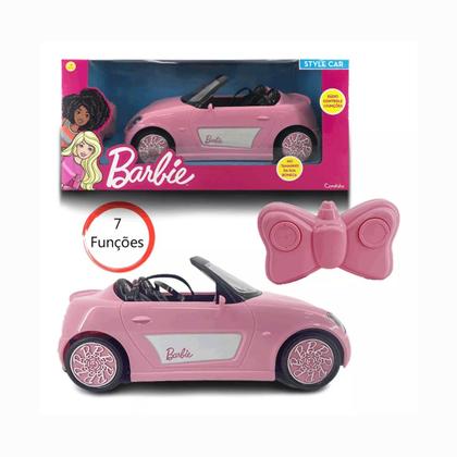 Imagem de Carrinho Barbie Style Rosa Com 7 Funções Controle Remoto Design Exclusivo