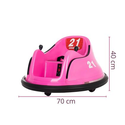 Imagem de Carrinho Bate Tromba Elétrico 6V Gira 360 com Controle Remoto Infantil Rosa Brinqway Bw-212 Rs