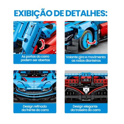 Imagem de Carrinho Bloco de Montar 1245 Peças Encaixe Brinquedo Educativo Infantil e Adulto Decoração Colecionável