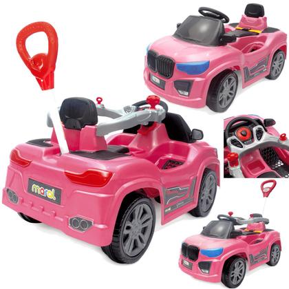 Imagem de Carrinho BM Car Rosa Maral de Passeio e Pedal Infantil 30kg