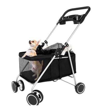 Imagem de Carrinho Cachorro Gato Cao Pet Passeio Ar Livre Caminhada Lazer Transporte Dobravel Animal de Estimaçao Seguro Confortavel Shopping Restaurante