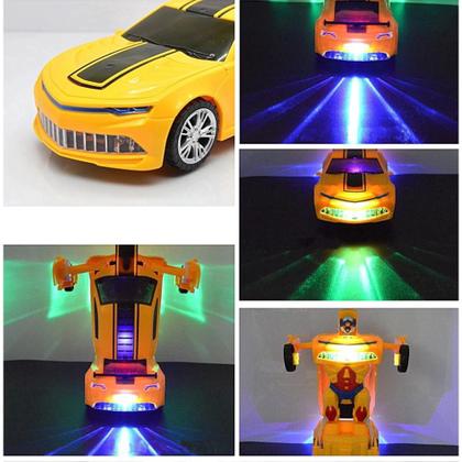 Imagem de Carrinho Camaro Transform Vira Robô Luz/Som Bate E Volta - Wellkids