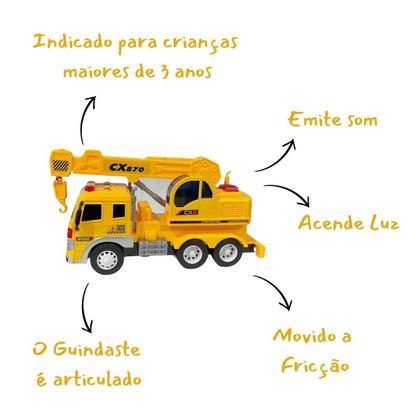 Imagem de Carrinho Caminhão A Fricção Com Luz e Som Mega Constructor - Zippy Toys - Brinquedo Linha Construção