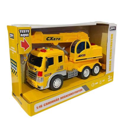 Imagem de Carrinho Caminhão A Fricção Com Luz e Som Mega Constructor - Zippy Toys - Brinquedo Linha Construção