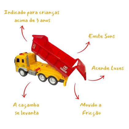 Imagem de Carrinho Caminhão A Fricção Com Luz e Som Mega Constructor - Zippy Toys - Brinquedo Linha Construção