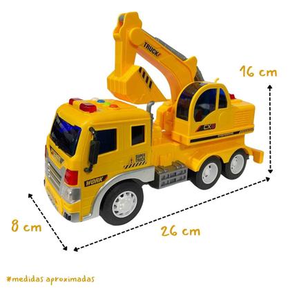 Imagem de Carrinho Caminhão A Fricção Com Luz e Som Mega Constructor - Zippy Toys - Brinquedo Linha Construção