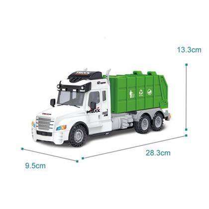 Imagem de Carrinho Caminhão de Lixo Controle sem Fio com Farol Som do Motor Levanta o Baú