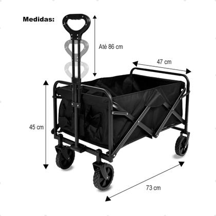 Imagem de Carrinho Camping Praia Pesca Passeio Dobrável Até 120kg