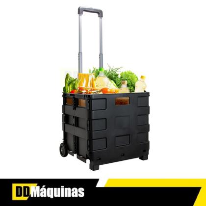 Imagem de Carrinho Cesto Compras Portátil Multiuso Preto FST021 - Fasterr Tools