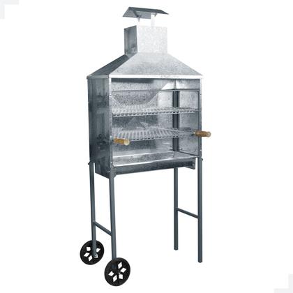 Imagem de Carrinho Churrasqueira Florença Galvanizado 60 cm a Carvão para Espetinhos - Móvel