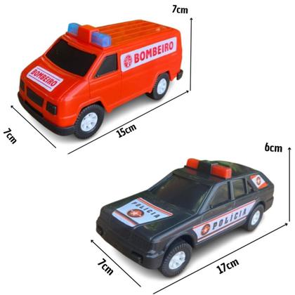 Imagem de Carrinho cidade brinquedo 5pçs trator policia presente menino coleção escola brincar educativo color