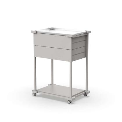 Imagem de Carrinho com 2 gavetas Cinza e tampo em INOXMAD.U EXTRA 550