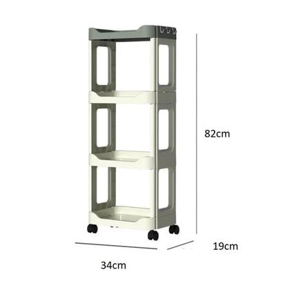 Imagem de Carrinho com 4 prateleiras organizador cozinha manicure brinquedos escritorio multiuso branco