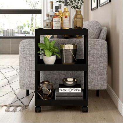 Imagem de Carrinho com Rodinhas Multiuso Bar Aparador Organizador Com 3 Prateleiras