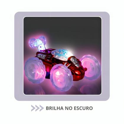 Imagem de Carrinho Controle Maluco Luz Colorida Gira 360