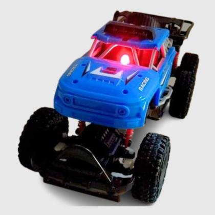 Imagem de Carrinho Controle Remoto Carro 4x4 Brinquedo Recarregável Azul