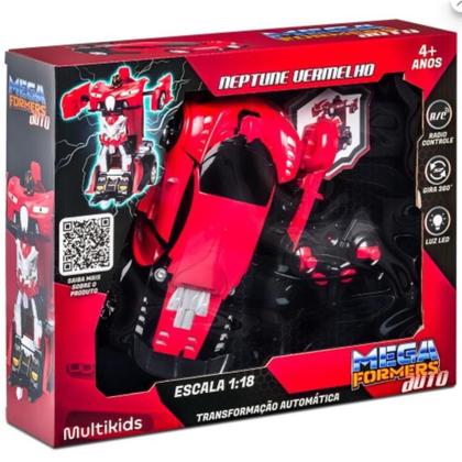 Imagem de Carrinho Controle Remoto Megaformers Neptune R/C 1:18 Vermelho