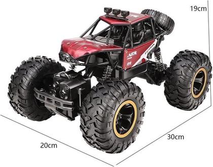 Imagem de Carrinho Controle Remoto Recarregável OFF Road 4X4 Rock Crawler DRO (vermelho)