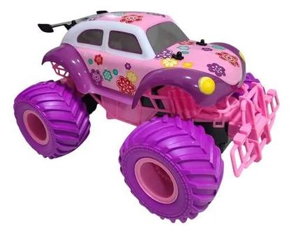 Imagem de Carrinho Controle Remoto Rosa E Roxo Recarregável Fusca Truck