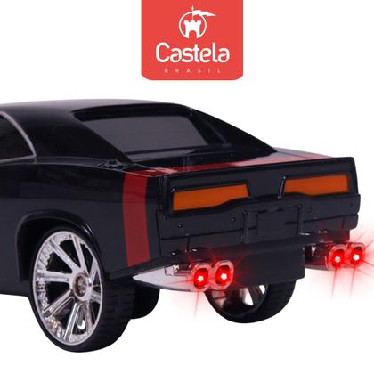 Imagem de Carrinho Controle Remoto Veloz Preto Furioso C/ Som e Luz - Castela