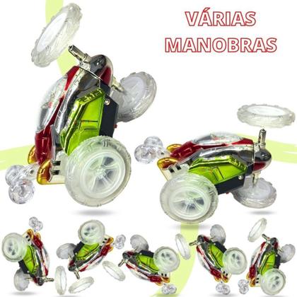 Imagem de Carrinho Crazy de Controle Remoto Gira 360º com Luzes Coloridas e Som Full Vermelho