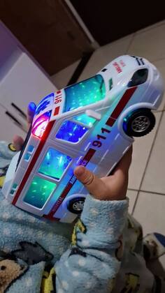 Imagem de Carrinho De Ambulância GRANDE Com Luz Led E Som Bate E Volta Branco - Enviamos no mesmo dia