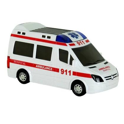 Imagem de Carrinho De Ambulância GRANDE Com Luz Led E Som Bate E Volta Branco - Enviamos no mesmo dia