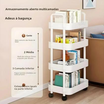 Imagem de Carrinho De Armazenamento Móvel Multicamadas Para Cozinha, Quarto, Banheiro E Lanches De Bebê