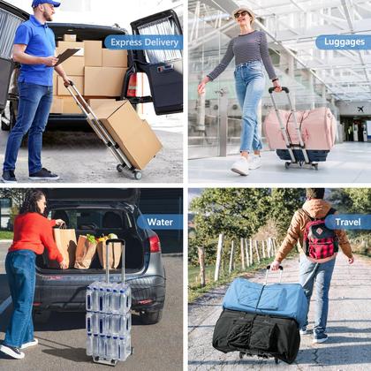 Imagem de Carrinho de bagagem KEDSUM Mini dobrável em alumínio com capacidade de 120 libras